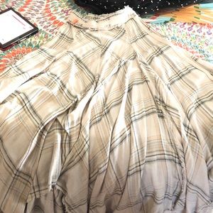 Free people flowey plaid skirt